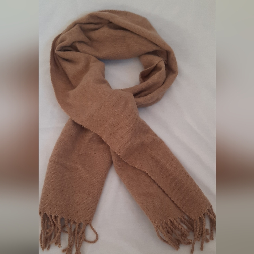 Lambswool Scarf, Tan Color, 56in x 12in, Super Soft